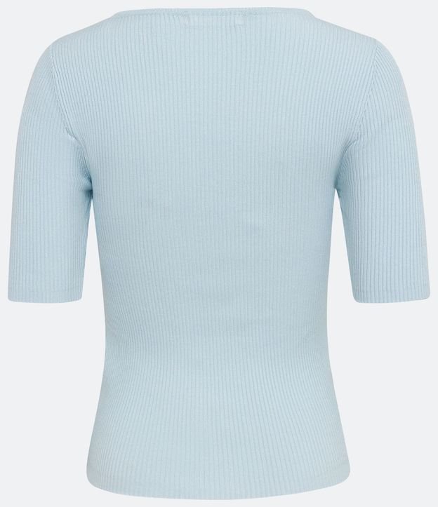 Blusa de Punto Acanalada con Cuello Barco 7
