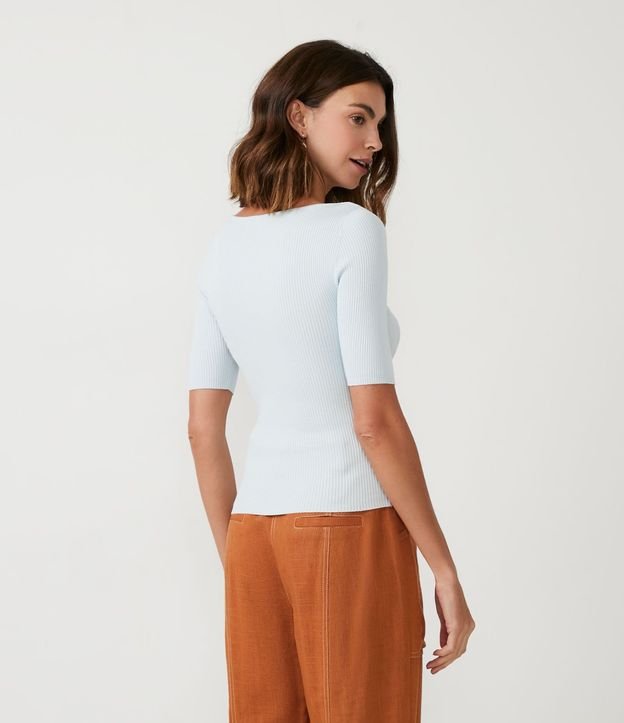 Blusa de Punto Acanalada con Cuello Barco 3