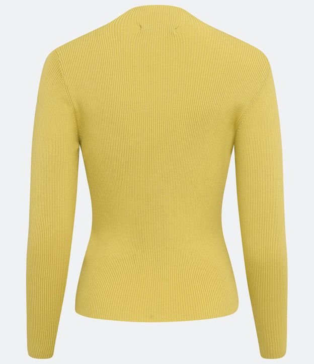 Blusa Básica en Tejido de Punto Acanalada con Cuello Alto 6