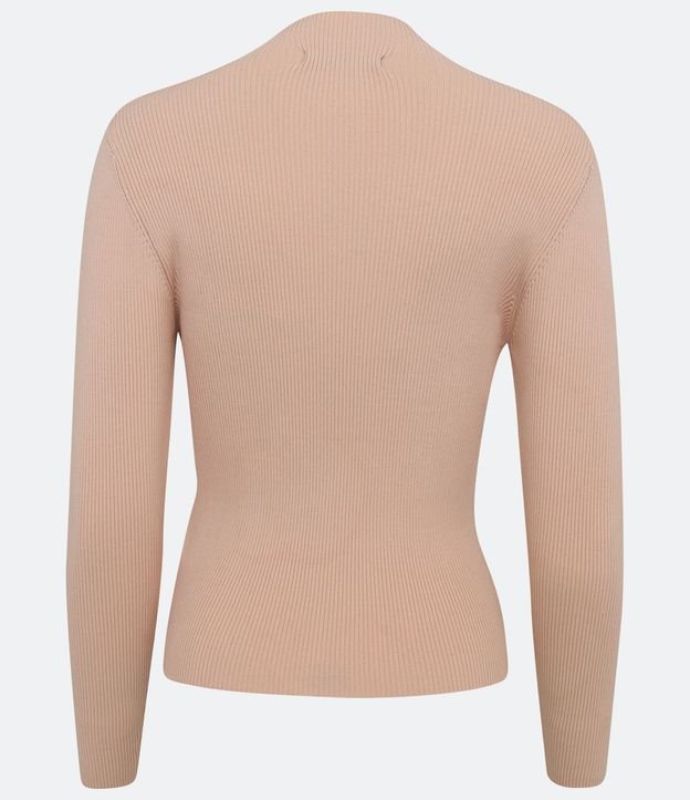 Blusa Básica en Tejido de Punto Acanalada con Cuello Alto 6