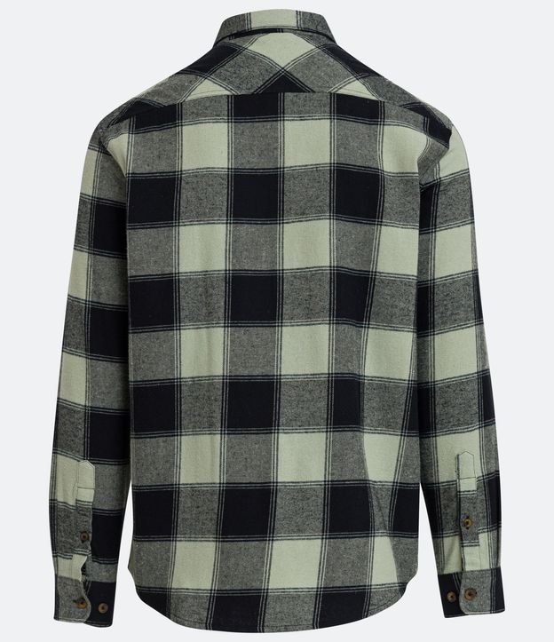 Camisa Regular en Algodón Cuadrillé con Manga Larga 2