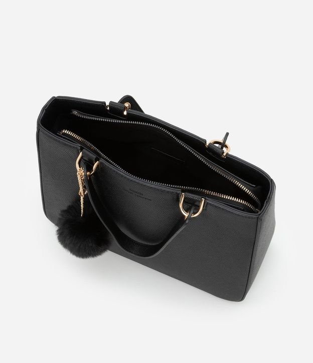 Bolsa Transversal Satchel con Correa de Mano con Pompón 13