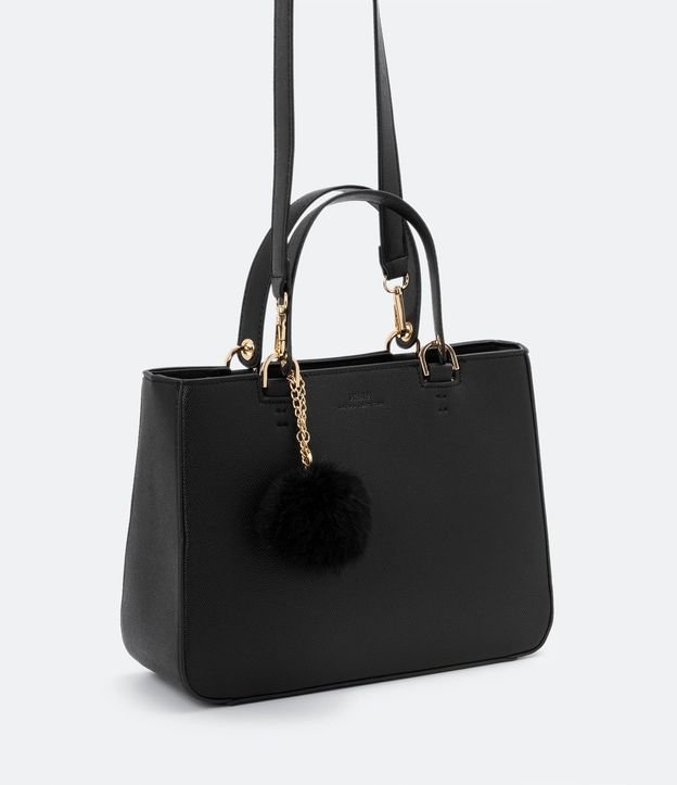 Bolsa Transversal Satchel con Correa de Mano con Pompón 2