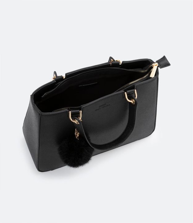 Bolsa Transversal Satchel con Correa de Mano con Pompón 6