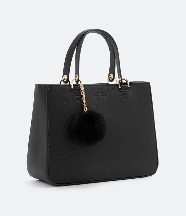 Bolsa Transversal Satchel con Correa de Mano con Pompón 7
