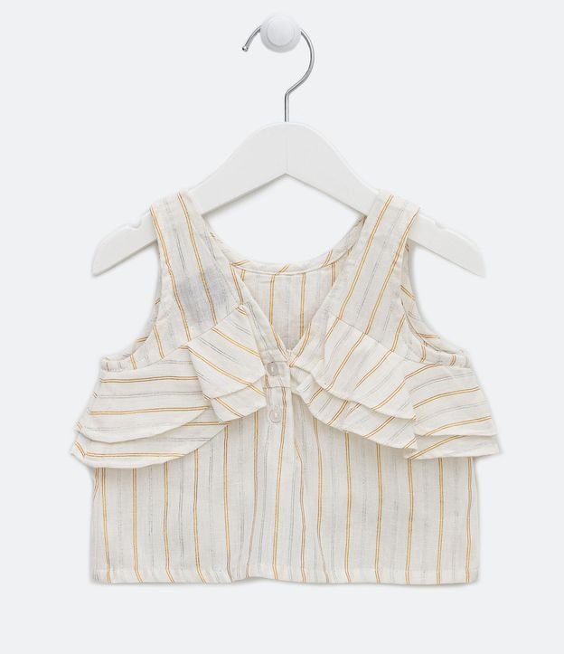 Blusa Musculosa Infantil Rayada con Volados - Talle 1 a 5 años 2