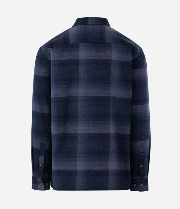 Camisa Regular en Algodón de Cuadros con Bolsillo y Manga Larga 10