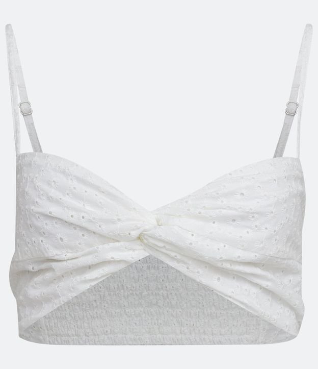 Blusa Musculosa Cropped en Laise Texturizado con Detalles Retorcido 6