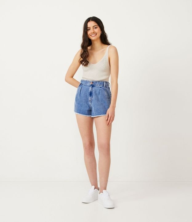 Blusa Musculosa Cropped en Viscosa Acanalada 2