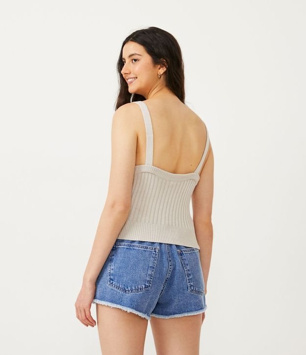 Blusa Musculosa Cropped en Viscosa Acanalada 3