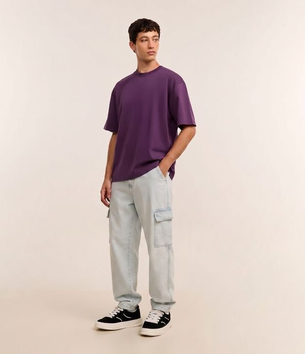 Pantalón Baggy de Jean con Bolsillos Cargo