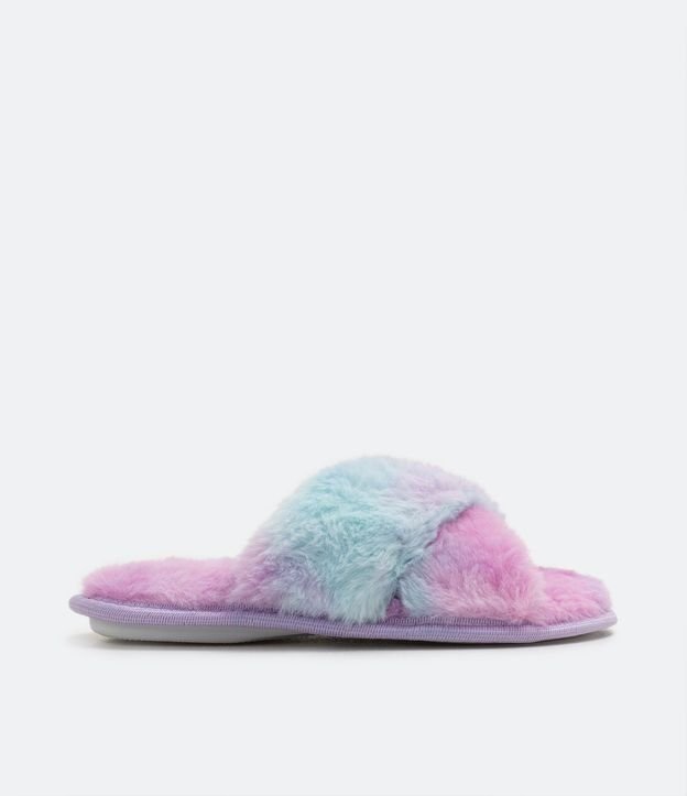 Pantufla Ojota Infantil en Fleece con Pelito Tie Dye - Talle 29/30 al 35/36 3