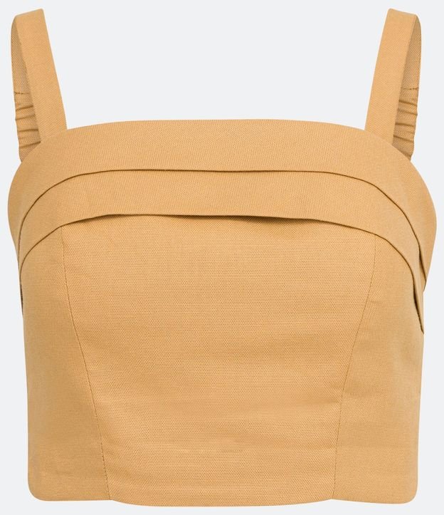 Blusa Musculosa Corta en Algodón con Pliegues y Lastex 6
