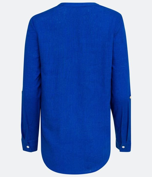 Camisa en Viscolino con Escote V 7