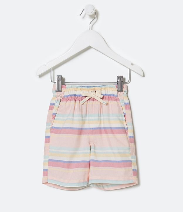 Bermuda Infantil con Bolsillos y Estampado de Rayas - Talle 1 a 5 años