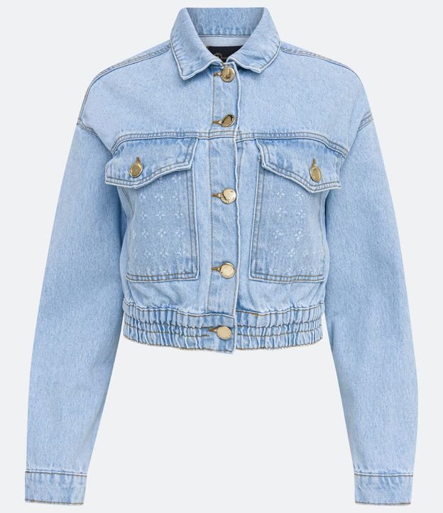 Campera Cropped de Jean con Textura 7