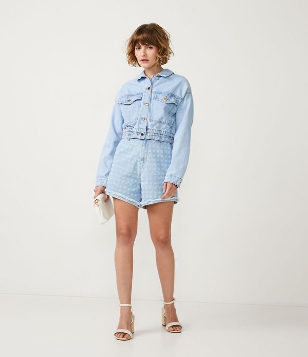 Campera Cropped de Jean con Textura 2