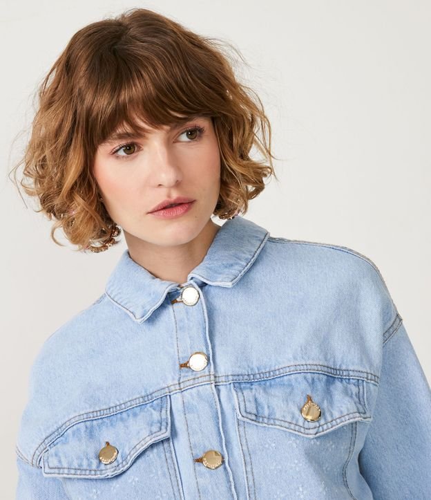 Campera Cropped de Jean con Textura 5