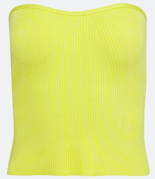 Blusa sin Breteles de Punto Acanalado 5