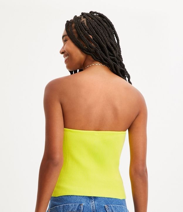 Blusa sin Breteles de Punto Acanalado 3