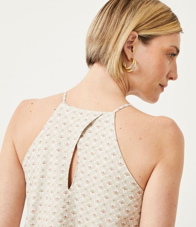 Blusa Musculosa en Viscolino con Cuello Halter y Estampado Geométrico 6