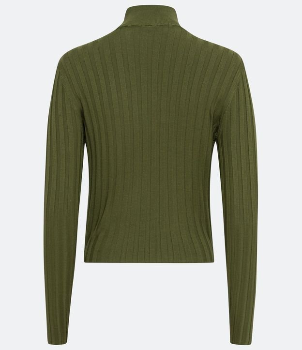 Blusa de Punto Acanalado con Cuello Alto y Manga Larga 6
