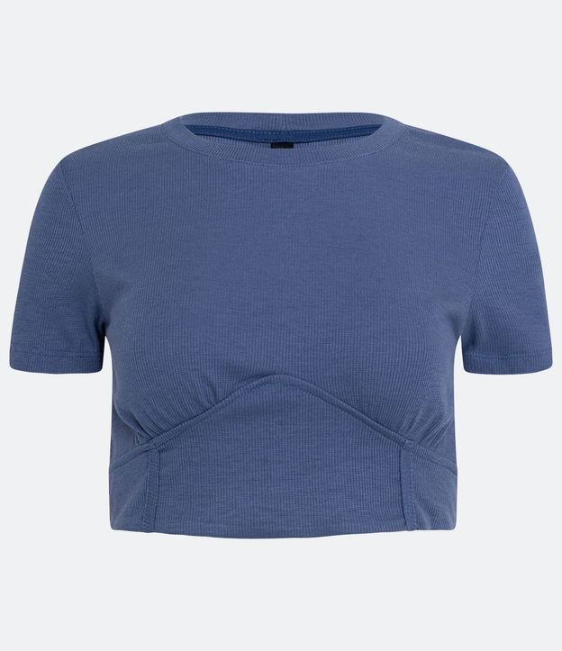 Blusa Cropped en Ribana con Detalle Corsetado y lazo 2
