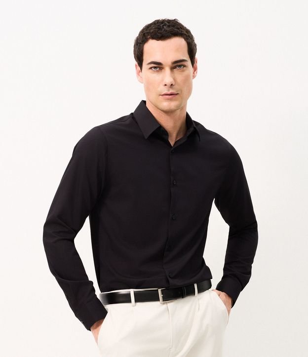 Camisa Slim en Tejido de Bambú Básica 1