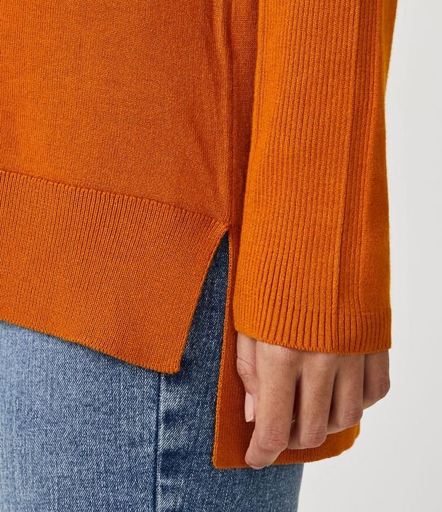 Blusa de Punto con Cuello Alto y Detalles Acanalados en la Manga 5