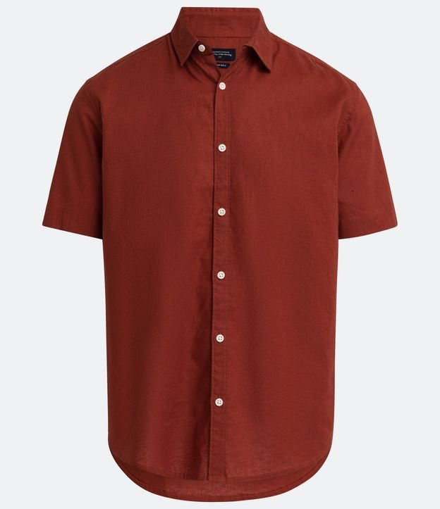 Camisa Comfort Básica en Lino con Manga Corta