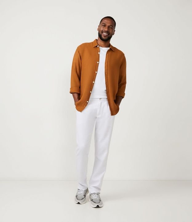 Camisa Comfort Básica en Lino Texturizado con Manga Larga 2