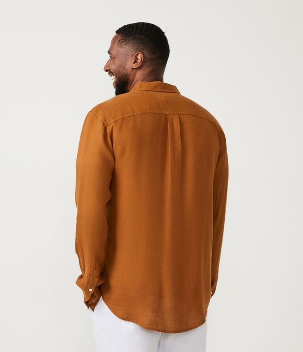 Camisa Comfort Básica en Lino Texturizado con Manga Larga 5