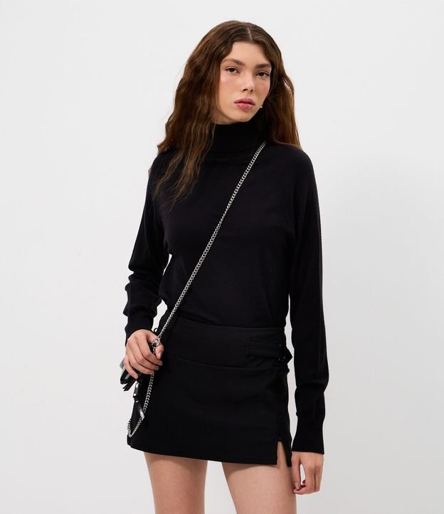 Blusa de Punto con Cuello Alto