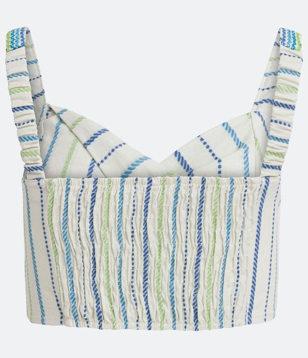 Blusa Musculosa en Algodón con Hilo Teñido Rayado y Lastex 6