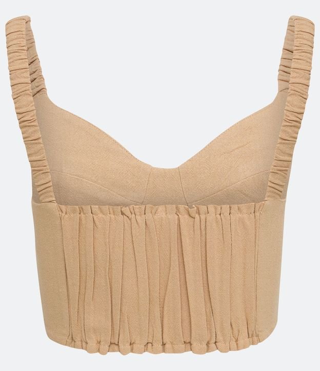 Blusa Cropped en Lino con Escote Corazón y Detalle Fruncido 7
