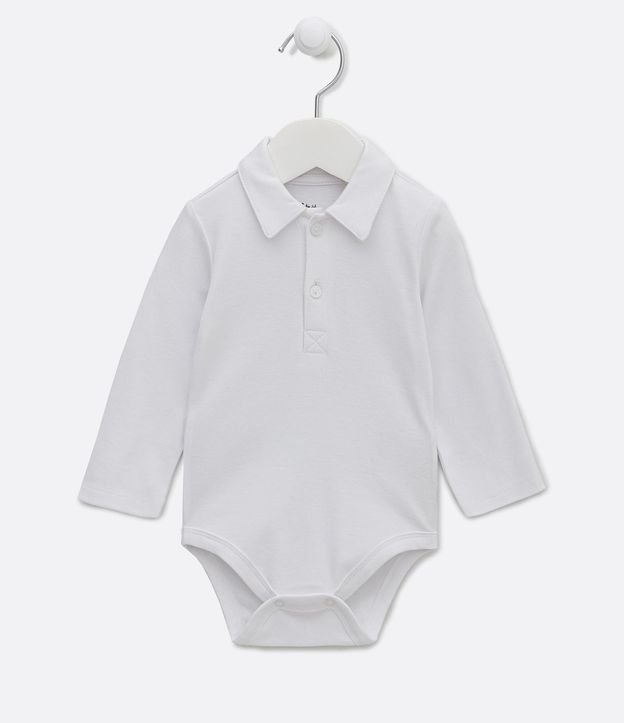 Body Infantil Suedine con Cuello Polo - Talle RN a 24 meses
