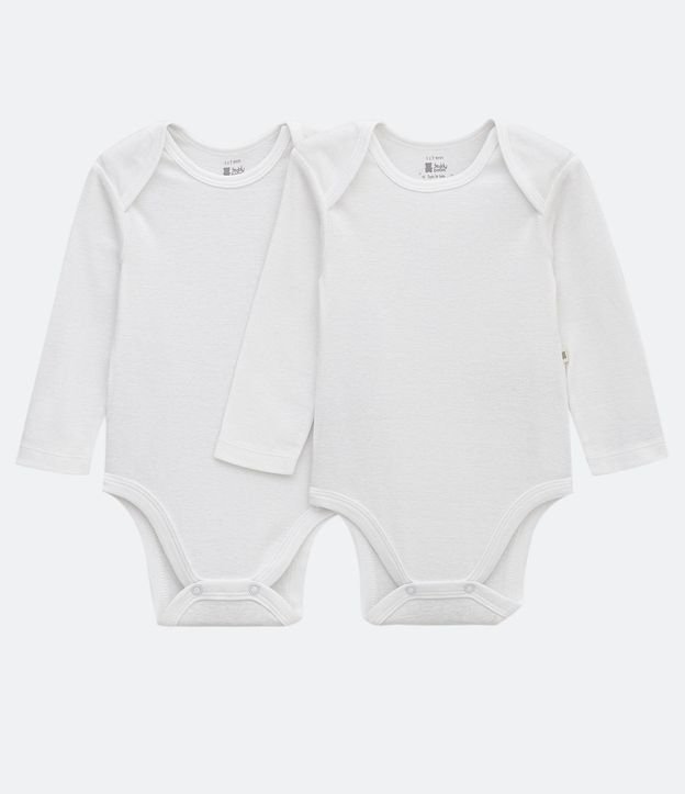 Kit 02 Bodies Infantiles en Suedine con Manga Larga - Talle RN a 24 meses