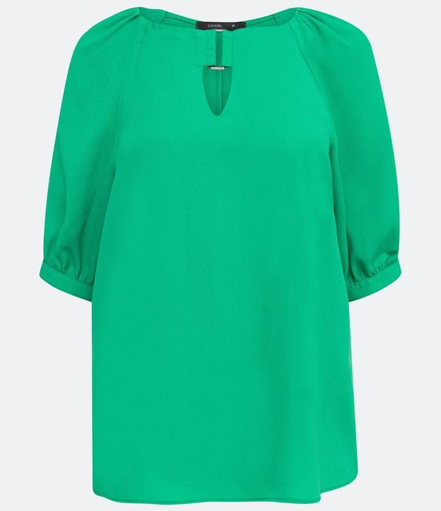 Blusa Manga Corta en Crepé con Detalle en lo Escote 6