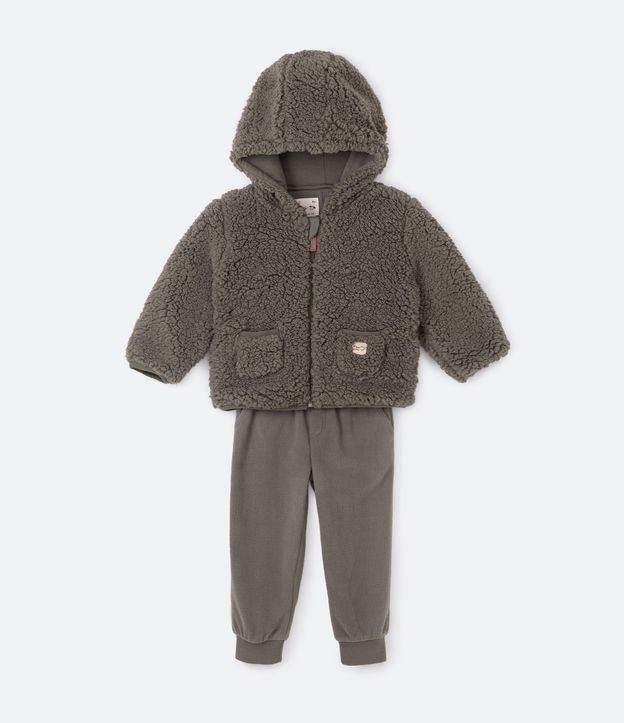 Conjunto Infantil en Sherpa con Capucha - Talle 1 a 5 años