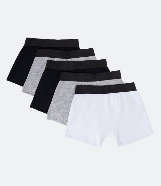 Kit 05 Calzoncillos Boxer Infantiles Basicas - Talle 2 a 14 años