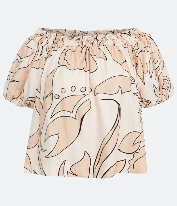Blusa Hombro a Hombro en Viscosa con Estampado Floral 5