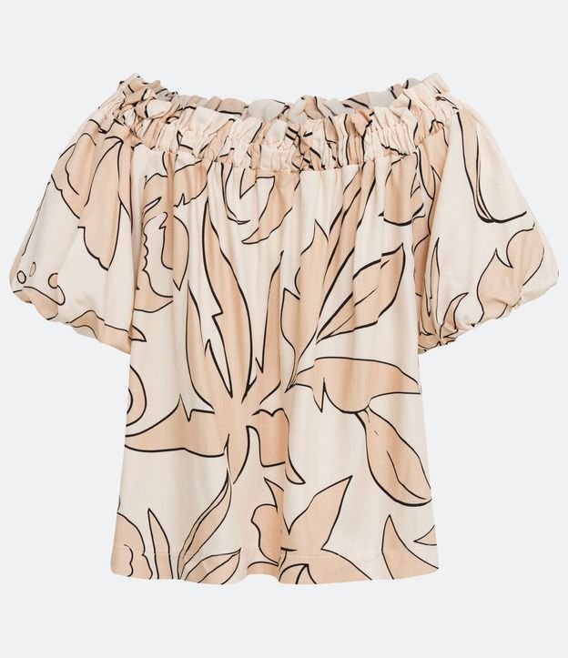 Blusa Hombro a Hombro en Viscosa con Estampado Floral 6
