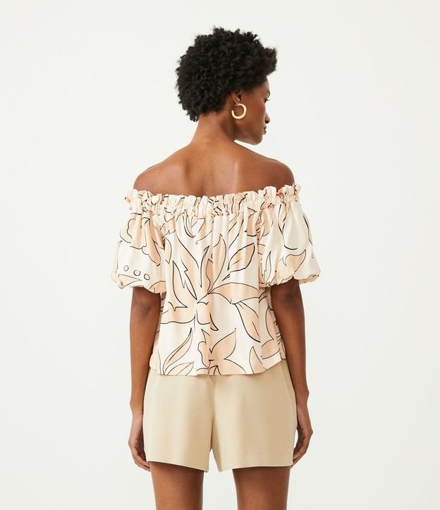 Blusa Hombro a Hombro en Viscosa con Estampado Floral 3
