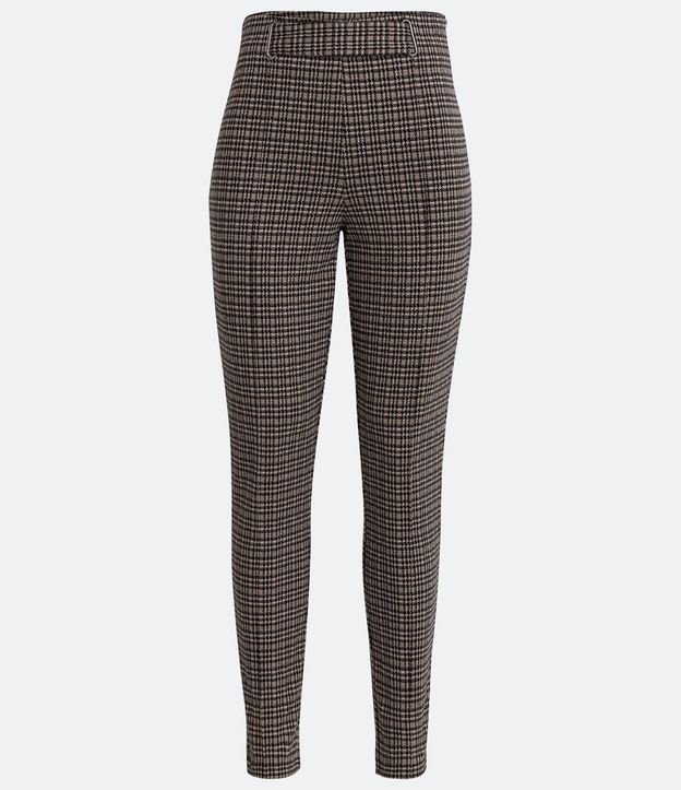 Pantalón Legging con Detalle en la Cintura y Estampado Pied de Poule 5