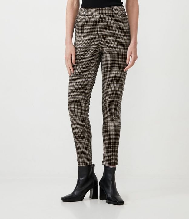 Pantalón Legging con Detalle en la Cintura y Estampado Pied de Poule 2