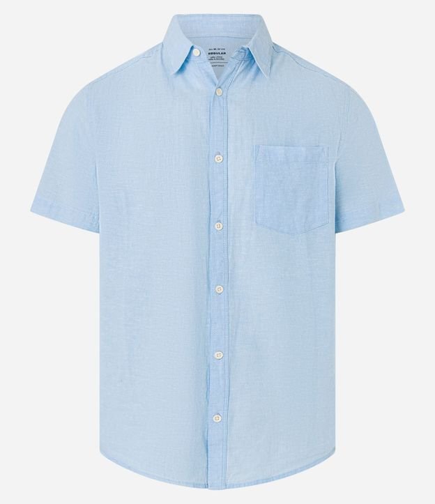 Camisa Comfort Básica en Lino con Bolsillo Delantero 6