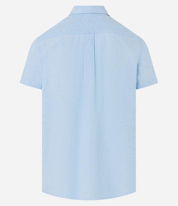 Camisa Comfort Básica en Lino con Bolsillo Delantero 7