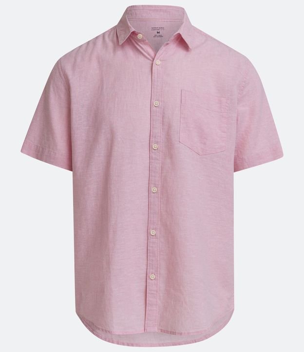 Camisa Comfort Básica en Lino con Bolsillo Delantero 6