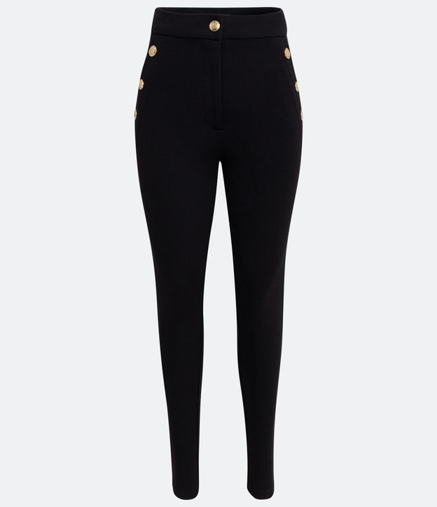 Pantalón Legging en Punto Roma con Botones Metalizados 6