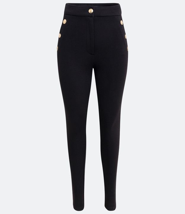 Pantalón Legging en Punto Roma con Botones Metalizados 7